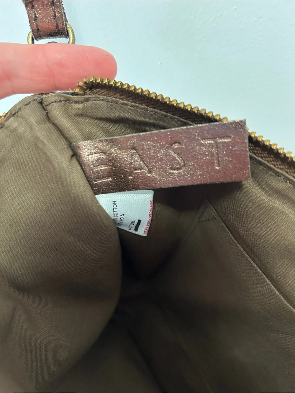 Anthropologie EAST Metallic Bronze Crossbody Bag